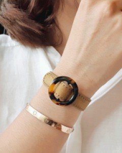 CB2091 호피버클 세무 팔찌