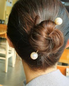 H-868 왕방울 진주꽂이 / 뒤꽂이 / 머리꽂이