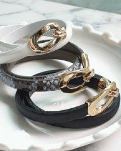 CB2107 타원장식 2줄 가죽 팔찌