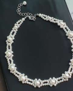 CN2148 진주꽃 초커 목걸이