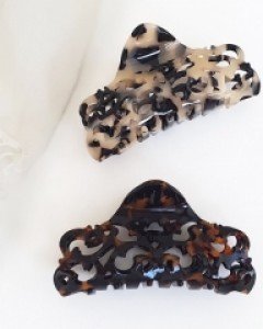 H-953 프랑스 호피 패턴 올림머리 집게핀 / 헤어핀