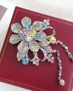 bc123 왕꽃 크리스탈 브로치 / 8컬러