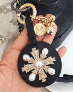 AC099 양가죽 십자가 열쇠고리 가방참장식 / 3컬러