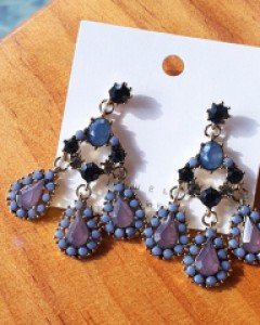 CE1579 블루 지중해 샹들리에 귀걸이 귀찌