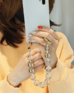 PA026 투명볼 메탈볼 믹스 핸드폰 스트랩 휴대폰 숄더 손목 줄 고리 / 무료배송