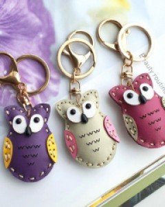 AC108 가죽 아담 부엉이 열쇠고리 키링 홀더 / 11컬러