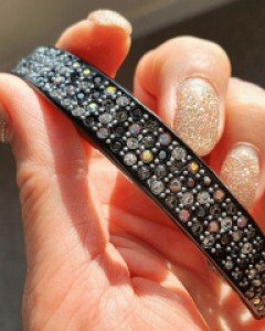 H-1033 고급진 일자 스톤 자동 헤어핀 / 머리핀