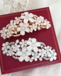 H-1035 덩쿨 화이트꽃 헤어핀 / 2컬러 / 머리핀