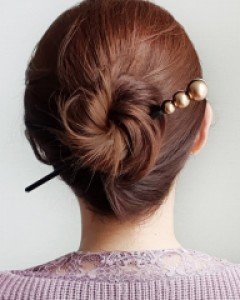 H-1053 스틱 더블진주 비녀 / 2컬러 / 패션비녀