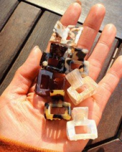 H-1076 프랑스 쁘띠 네모 포인트 집게핀 / 7컬러 / 헤어핀