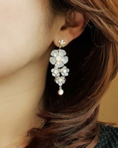 CE1601 제시카 꽃송이 샹들리에 귀걸이 귀찌