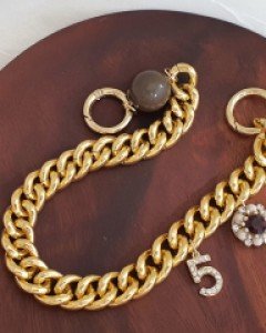 PA067 넘버5 딸랑 보석 골드 체인 핸드폰 스트랩 휴대폰 숄더 손목 줄 고리 / 5컬러 / 무료배송