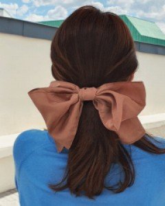 H-1131 리안 고급진 패브릭 왕리본 헤어핀 / 5컬러 / 머리핀