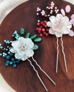 H-1153 볼륨 만수국 양면 비녀 / 2컬러 / 한복 뒤꽂이