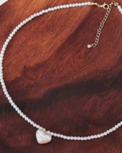 CN2183 하트 포인트 작은 진주 비드 목걸이