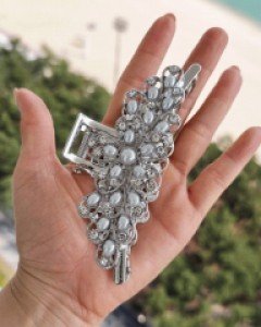 H-1172 플로리아 보석 올림머리 메탈 집게핀 / 2컬러