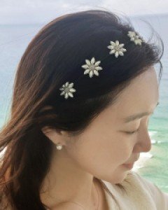 H-1173 델리 플라워 포인트 머리띠 헤어밴드