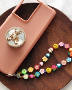 PA093 스마일 퐁퐁 핸드폰 고리 줄 폰스트랩