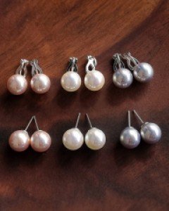 CE1608 은은한 펄 진주 귀걸이 / 귀찌 3종 세트