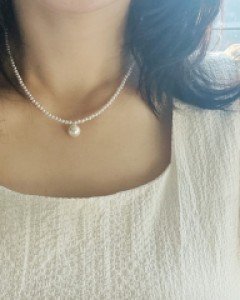 CN2197 동글 진주 포인트 목걸이