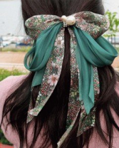 H-1209 사뿐 탱글 롱 리본 왕 헤어핀