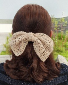 H-1220 아일렛 레이스 리본 헤어핀