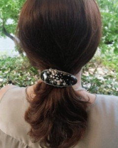 H-1232 고급진 별빛 보석 스왈 자동 헤어핀