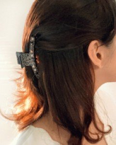 H-1234 스왈 모던 스퀘어 블링 보석 반머리 집게핀