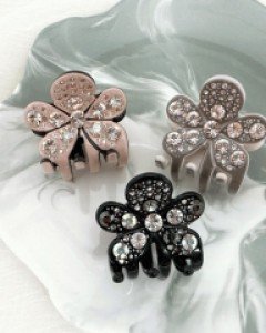 H-1235 스왈 미니꽃 포인트 집게핀