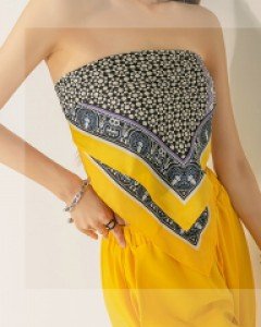 AS-1461 올퍼 피규어 포인트 배색 스카프