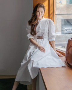 D4188 벨트 원피스*WHITE L사이즈 제작*