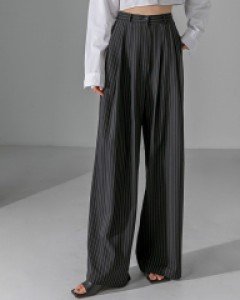 P2594 에딘 스트라이프 와이드 롱 슬랙스