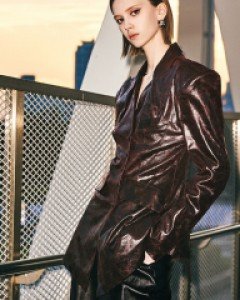 J9189 데컨 크렉 레더 노카라 슬림 싱글 자켓