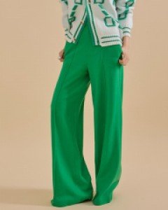 P9065 멜리 울 비비드 핀턱 와이드 맥시 슬랙스