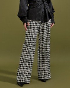 P9131 리언 울 하운드 체크 와이드 슬랙스