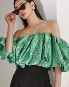 B9093 멜리 쟈가드 밴딩 크롭 블라우스