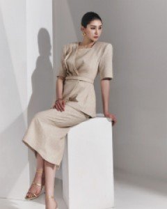 SK9198 히빈 린넨 하이웨스트 슬림 롱 스커트