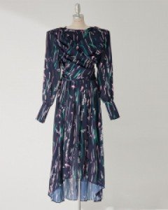 D9334 렌딩 드레이프 페인트 프린팅 롱 원피스