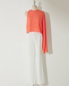 B9155 미엘 쉬폰 언발 슬리브 블라우스