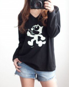 룰루랄라 브이넥 긴팔티