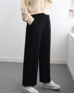 여성 스판 밴딩 정장 슬랙스 와이드 팬츠