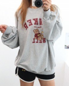 여성 팅커 긴팔 가을 루즈핏 빅사이즈 프린팅 라운드 면 롱 맨투맨 티 티셔츠