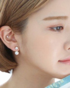 큐빅 진주 귀걸이 (er084)