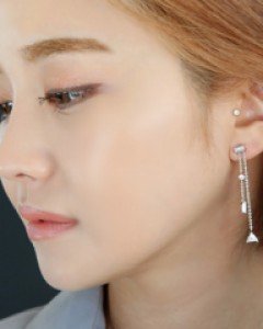 2줄트라이큐빅 귀걸이 (er1360)