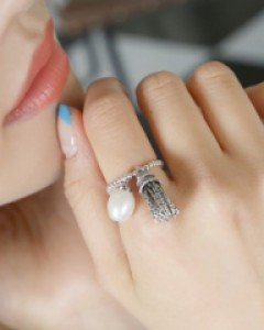 호박진주태슬 은 반지 (rg474)