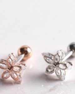 에띠 반짝 큐빅 플라워 피어싱 (pe142)