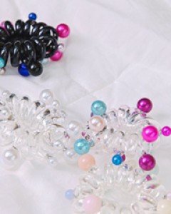 롱데이 진주 방울 스프링 헤어끈 (hs507)