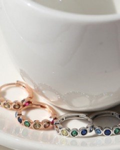 (실버925) 라리키 레인보우 원터치 귀걸이 (er2505)