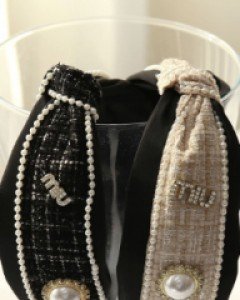 카리니 진주 체크 헤어밴드 (hb1565)