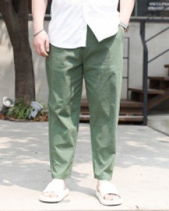 1+1 CRAMP 워싱린넨스판슬라임바지